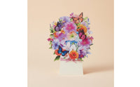 Includes Envelope 3D Standing Card Hand Assembled 3D Floral Greeting Card Intricate Details Spring-up Flower Floral Arrangement Long-Lasting Substitute for Wife, Girlfriend, Women, Birthday, Mother's Day, Anniversary, Gratitude
