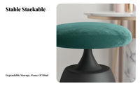 Light Luxury Round Upholstered Pouf Modern Design Vanity Seat Comfortable Seating Small Stool Space-Saving for cosmetic Professionals, Interior Decorators, Bedroom, Dressing Area, Living Room, Entryway