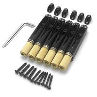 6 String Bridge Electroplated Surface String-Through Guitar Bridge Easy Installation Music Accessory for Luthiers
