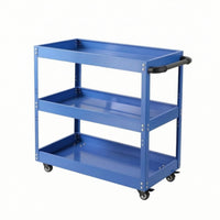 Compact 3-Tier Tool Cart with Pegboard Sturdy Rolling Tool Cart Secure Rolling Workshop Organizer with Hooks Wear-Resistant for Garage, Repair Shop