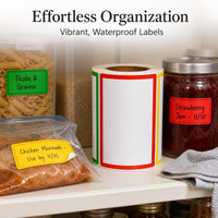 Large Waterproof Adhesive Labels for Organization and Naming, Tearable and Residue-Free