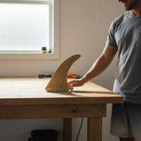 Lightweight 8 Inch Single Fin Sturdy Bamboo Veneer Fin Wear-Resistant Surfing Accessory for Longboarders