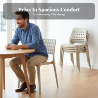 Stackable Perforated Back Chair Long-Lasting Household Furniture Easy to Clean Accent Seat Modern Design for Restaurant Owners, Families, Homeowners, Dining Room, Kitchen, Balcony, Bedroom