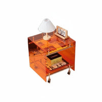 Minimalist Design Transparent Rolling Trolley On Wheels Multi-Tier Transparent Rolling Trolley Modern Design Household Furniture Large Capacity for Homeowners, Professionals, Living Room, Bedroom, Small Areas, Kitchen