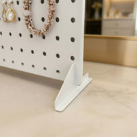 Metal Pegboard Display Stand Portable Metal Pegboard Display Space-Saving Freestanding Perforated Panel for Vendors, Desk