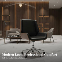 Managerial Armchair Effortless Rolling Casters Padded Rotating Task Chair Thick Padding Highrear Reinforcement for Students