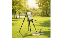 Matte Black Hand-Crank Easel Adjustable Foldable Tripod Easel Portable Sturdy for Artists, Painters, Students, Outdoor Painting, Studio, Art Class