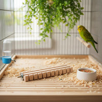 Relieves Boredom Wooden Bird Gnaw Block Promotes Healthy Chewing Wooden Bird Perch Natural Material Parrot Gnaw Toy Easy Installation for Parrots, Small Birds