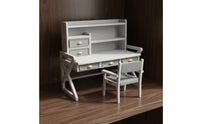 Functional Drawers 1/6 Scale Desk and Chair Set Realistic Intricate Scale Model Furniture Exquisite Craftsmanship for Photography Prop