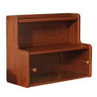 Stepped Cabinet with Sliding Doors L-Shaped Countertop Cabinet Translucent Furniture for Kitchen