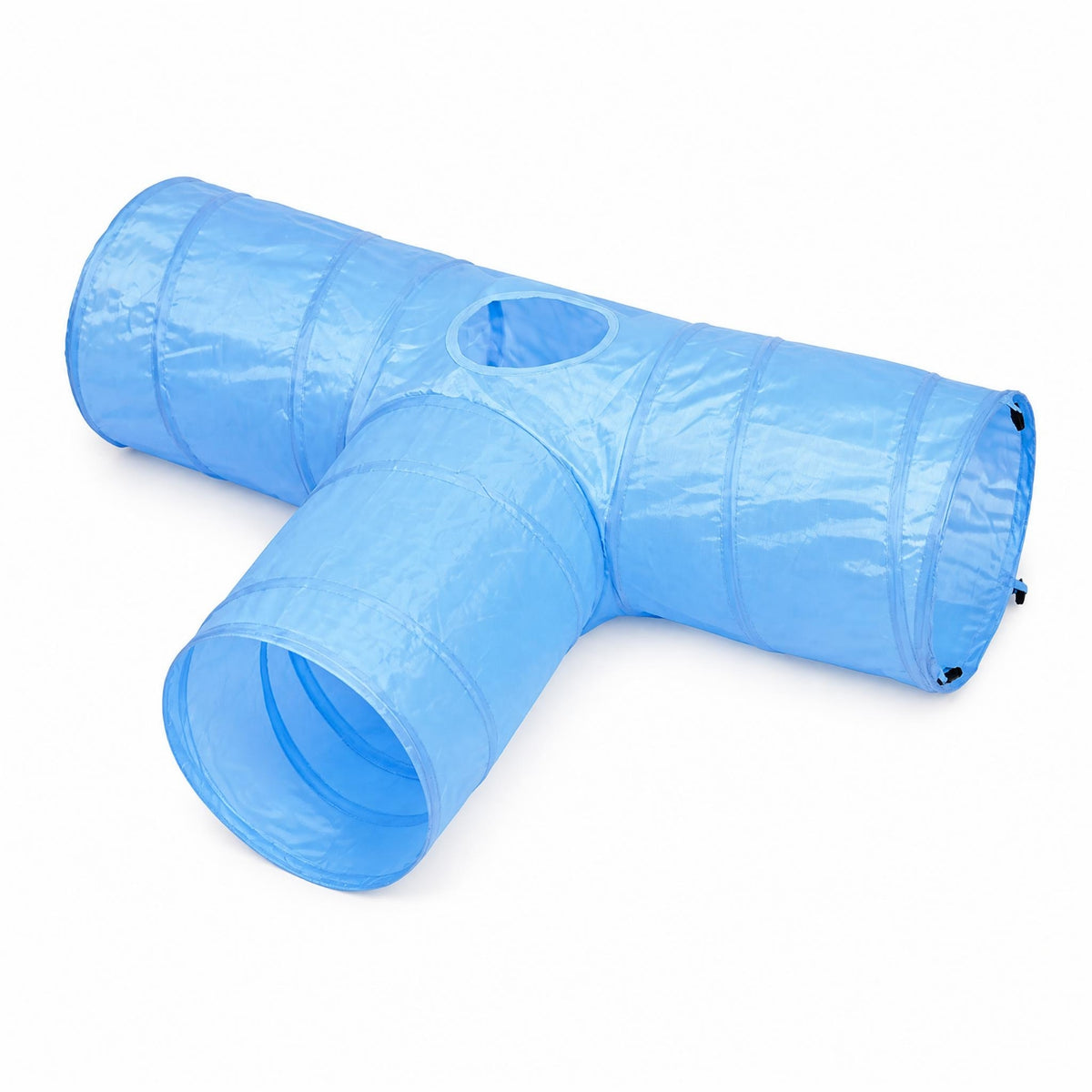 Springy T-Shaped Cat Tunnel Reinforced Openings Foldable Cat Tunnel Hanging Ball Lightweight for Cats