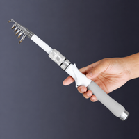 Kids Telescopic Fishing Rod 1.6m White Fiberglass Lure River Fishing