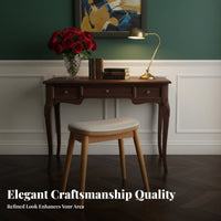 Stylish Design Padded Makeup Stool Sturdy Bean-Shaped Padded Stool Anti-Slip Feet Vanity Seat Compact Size for Adults, Homeowners, Interior Decorators, Bedroom, Dressing Room, Dorm, Entryway