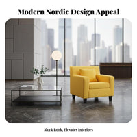 Light Luxury Upholstered Barrel Chair Nordic aesthetic Home Seating Minimalist Design Indoor Furniture Ergonomic rearrest for Business Owners, Interior Designers, Living Room, Reception Area, Hotel Lobby, Office