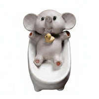 Animal Bathtub Figurine Soothing Style Cute Animal Desk Decoration Handmade Feel Figurine for Office