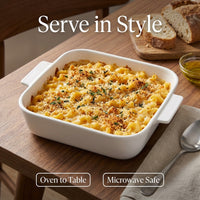 Lasagna Casserole Pan, Rectangular Casserole Dish for Oven, Deep Rectangular Oven Dish with Handles, Ceramic Gratin Dish, Porcelain Lasagne Pan