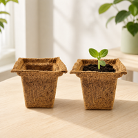Biodegradable Coco Coir Seed Starter Pots for Office & Garden, Breathable Plant Nursery Bags, Direct-to-Soil Transplanting
