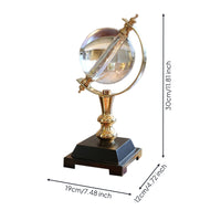 Crystal Globe Ornament Transparent Gold Metal Globe Ornament Transparent Metal Display Stand