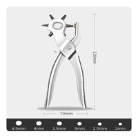 Labor-Saving Belt Hole Puncher Heavy Duty Leather Hole Punch No Burrs Revolving Punch Plier Comfortable Grip for Leathercraft