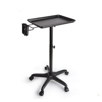 Mobile Salon Tray Stand with Aluminum Tray for Beauty and Nail Tools