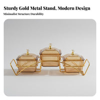 Light Luxury Design Dried Fruit Platter with Holder Nordic Design Compartment Serving Tray with Stand Multifunctional for Living Room, Party