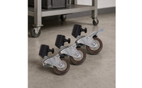 3 Pieces Studio Equipment Caster Metal Caster with Tube Mount 360° Rotation Casters for Video Production
