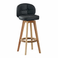 360-Degree Rotation Upholstered Swivel Stool with Backrest Comfortable Cushion Counter Chair Stable Structure Household Furniture High-Density Foam Padding for Homeowners, Adults, Business Owners, Home Bar, Kitchen Island, Restaurant, Dining Room