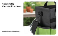 10 Pockets Heavy Duty Garden Tool Bag Self-Standing Frame Garden Tool Bag Multifunction for Gardeners, Yard Work, Outdoor, Home Improvement