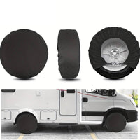 4 Pieces Black Tire Cover Waterproof Universal Wheel Protector Dust-Resistant Round Wheel Protector for Outdoor Storage, Parking, Travel