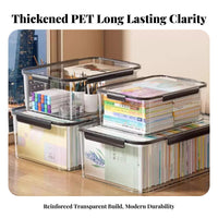 Large Capacity Clear Wheeled Container Airtight closure Household Storage Stackable Design Organizer container Child-Safe for young children, Families, Parents, Playroom, Bedroom, Living Room, Nursery
