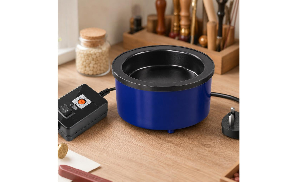 Adjustable Temperature Hot Melt Material Pot Compact Electric Material Melter Portable Small Candle Melting Pot for Hobbyists