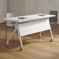 Hinged-Top Training Table Space-Saving Portable Instruction Desk Easy to Clean Presentation Desk