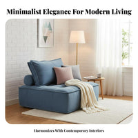 Italian Minimalist Design Tofu Block Sofa Lowsilhouette Living Room Furniture adaptable Configuration Home Seating Plush pads for Small Apartment Dwellers, Modern Homeowners, Families, Lounge Area, Office