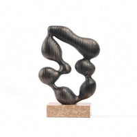 Resin Sculpture with Marble Base Artistic Abstract Sculpture Sculptural Decorative Object with Loop Detail for Bookshelf