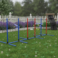 Dog Agility Training Equipment Adjustable Height Dog Agility Course Set Easy Assembly Pet Obstacle Course Kit for Dogs, Beginners, Outdoor, Park
