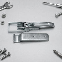 Galvanized Metal Latch Lock Latch Mechanism Long-Lasting Strike Plate Set Coiled-Loaded Latch Long-Lasting