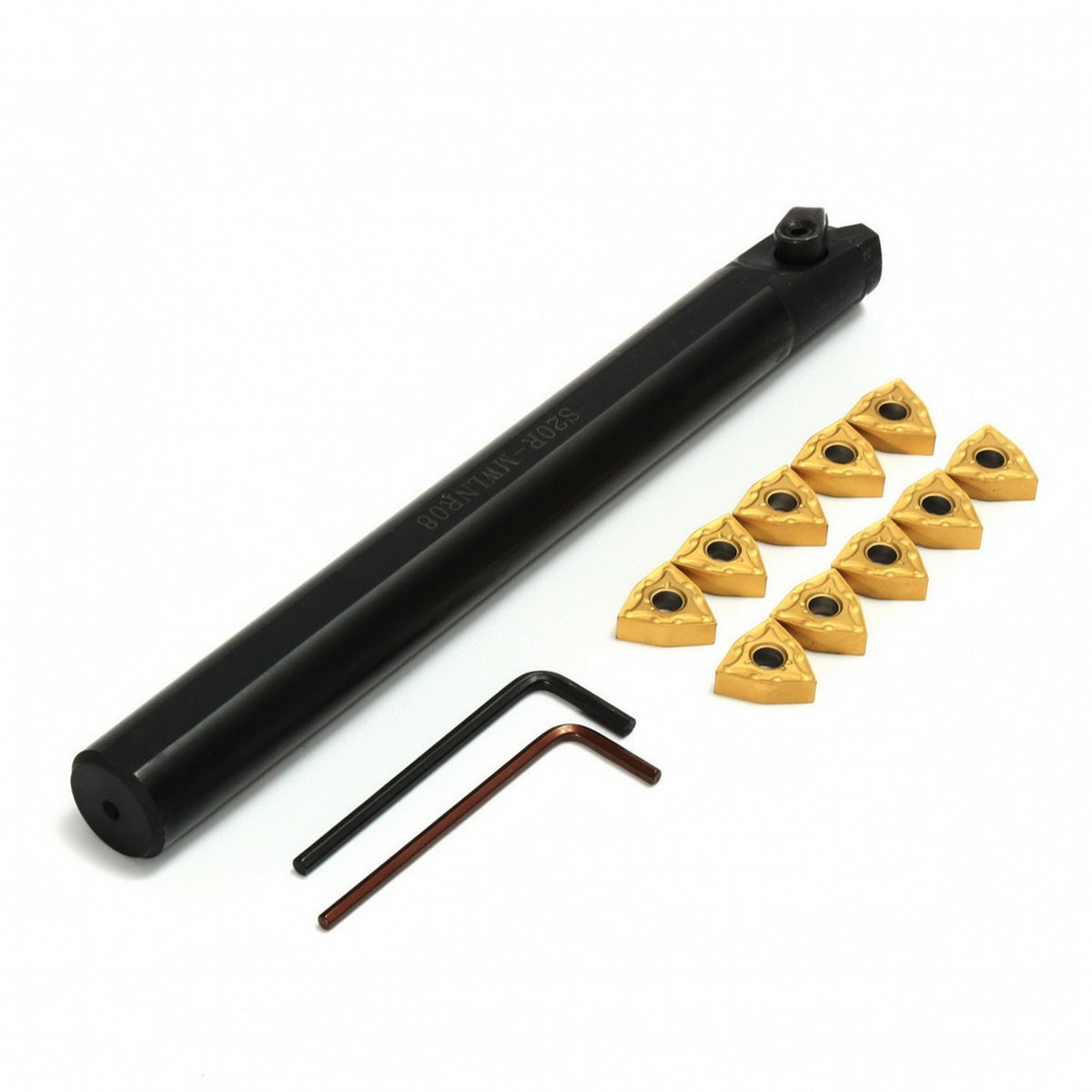 Replaceable Tip Turning Tool Holder Matte Black Tool Holder with Inserts High Precision for Machinists