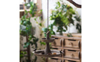 Hanging Two-Tier Bird Feeder Rust Resistant Vintage Style Bird Food Tray Weather Resistant Antique Iron Hanging Planter for Gardeners