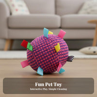 Soft Pet Ball Bite-Resistant Interactive Bell Ball Soft Textile Dog Toy for Dogs, Young Dogs, Indoor, Outdoor