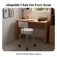 With casters Armless Caster Chair Multi-Purpose Armless Rolling Chair 360-Degree rotate Indoor Seating Lowsupport for Students, Office Workers, Adults, Dormitory, Study Room, Bedroom, Small Spaces