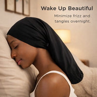 silk-like Lined Bonnet for Women, Adjustable Long Tail Cap for Curly Hair, Soft Modal Night Hat, Large Size Head Covering for Sleeping