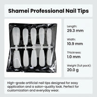 False Nails Almond Shape for DIY Manicure, Artificial with Matte Frosted Finish, Short Square for Professional Use, 100 Pieces Long Coffin