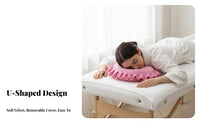 Removable and Washable Cover U-Shaped Face down Pillow Easy to Clean U-Shaped Face Pillow Breathable Design for Stomach Sleepers, Spa