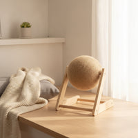 Sisal Cat Scratching Toy with Wooden Frame Natural Cat Scratching Ball Stable Interactive for Living Room