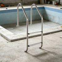 No-Drill Stainless Steel Pool Ladder Polished 2-Step Pool Ladder Stable Long-Lasting