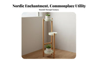 Nordic Design Multi-Tier Plant Stand Minimalist Aesthetic Tiered Corner Stand Space-Saving Design Display Shelf Stable Tripod Base for Gardeners, Homeowners, Living Room, Balcony, Bedroom, Office