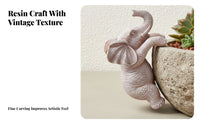 Playful Design Resin Elephant Pot Hugger Lightweight Hanging Elephant Figurine Versatile Decor for Balcony, Office