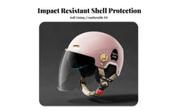 Helmet CCC Certified Half Face Motorbike Helmet Removable & Washable Liner Secure Headwear for Women, All Seasons, City Riding