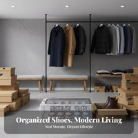 Space Saving Foldable Shoe Box Dustproof Clear Shoe Box Dust Complimentary for Sneakerheads, Homeowners, Under Bed, Entryway, Dorm Room
