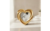 Heart Photo Frame Golden Heart Picture Frame Carved for Desk, Bedside Table